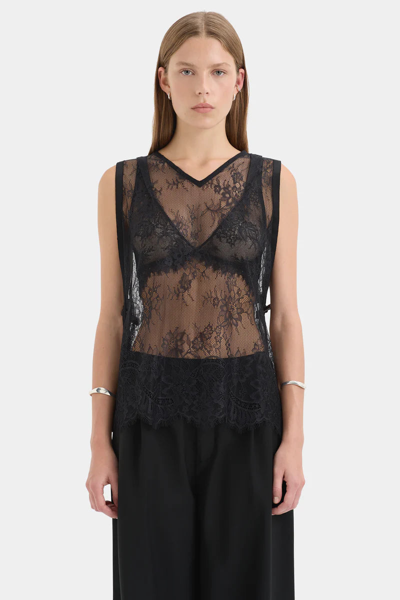 Ingrid Lace Top in Black Sir.