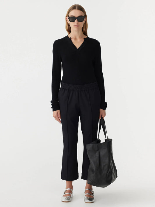 Twill Flared Pant in Black