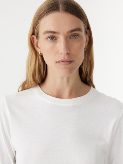 Raw Edge Baby Long Sleeve T-shirt in White