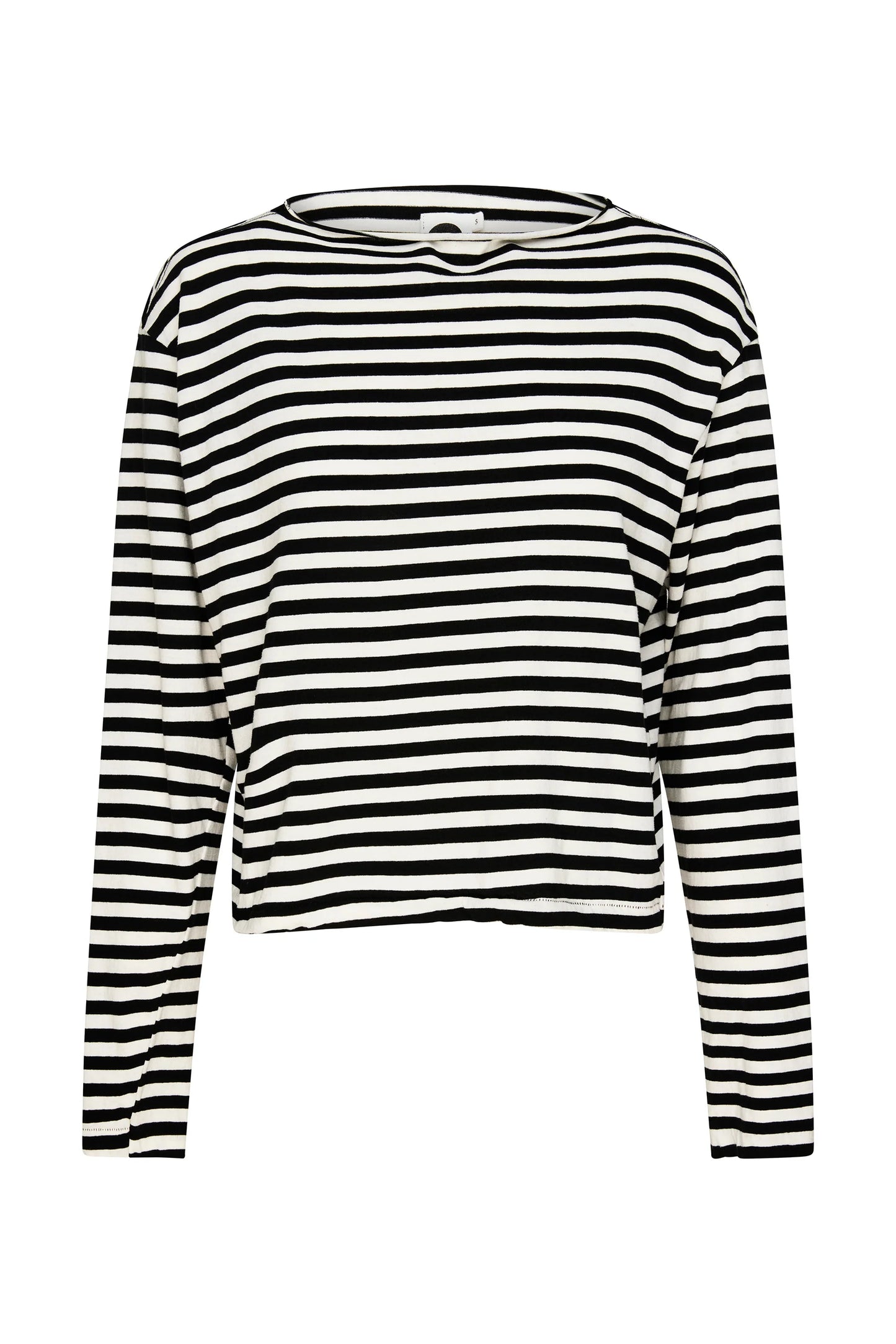 stripy boxy long sleeve tshirt in undyed black