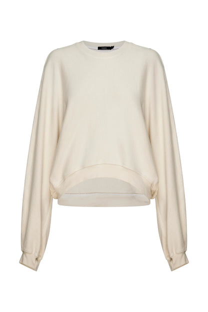 Reverse Fleece Sweatshirt in Ecru by Bassike 