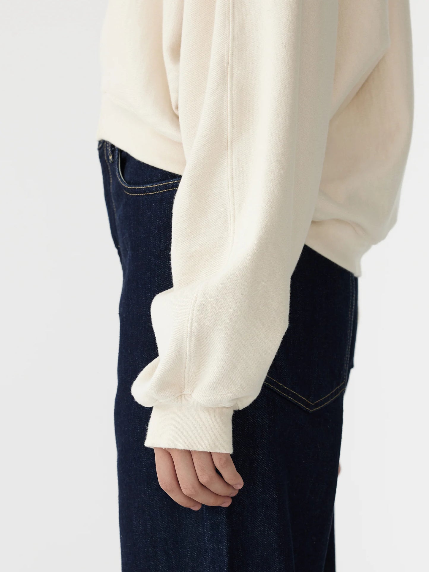 Reverse Fleece Sweatshirt in Ecru by Bassike 