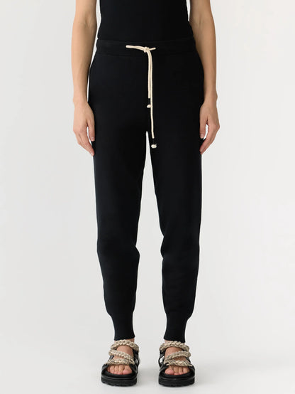 combat cotton knit pant black