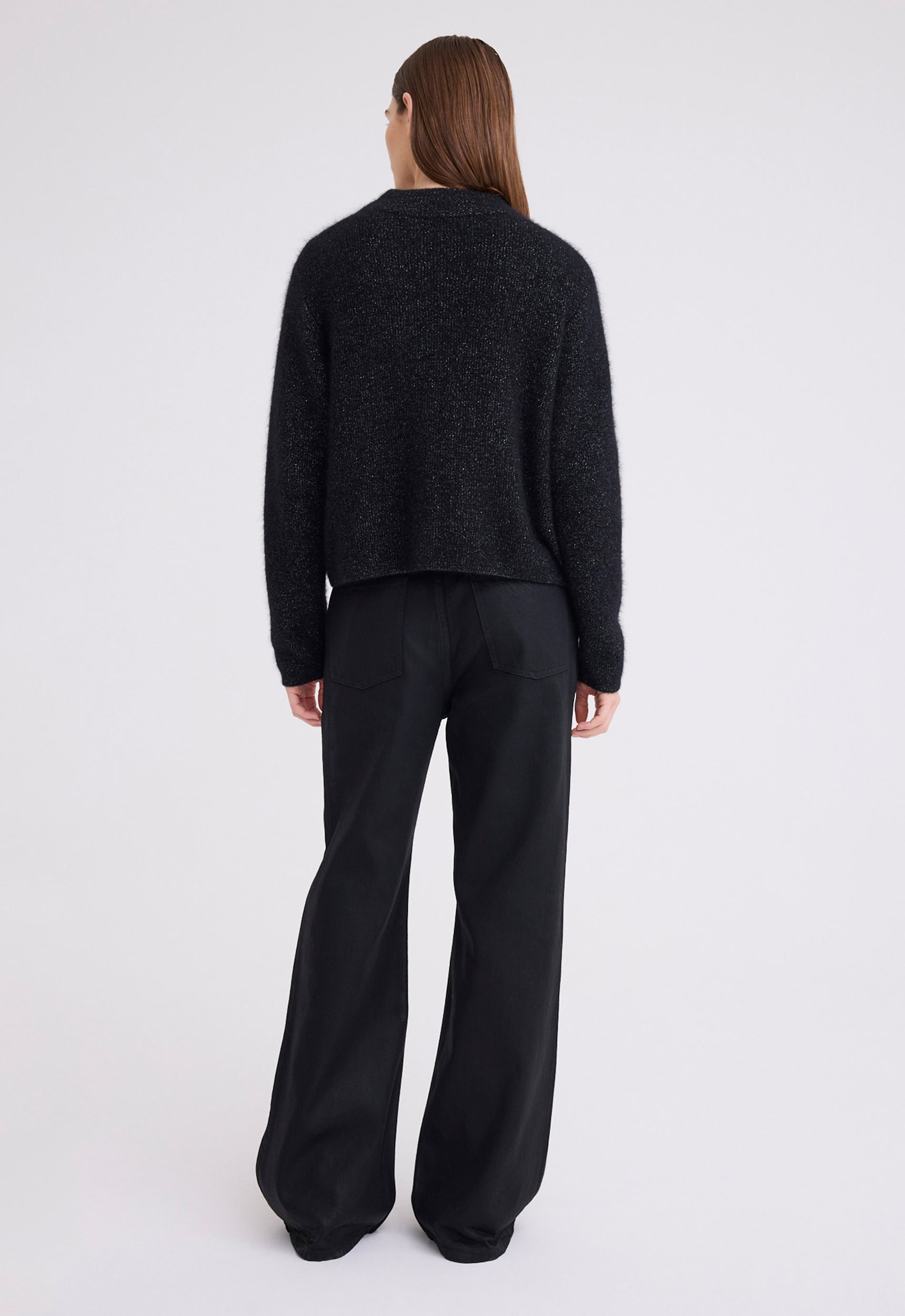 back - hudd wool shimmer sweater black 