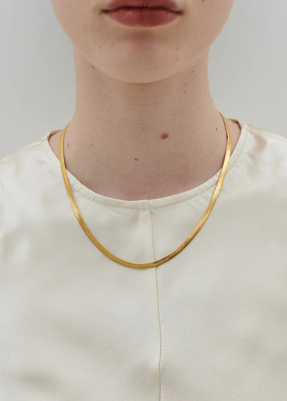 snake chain necklace in gold