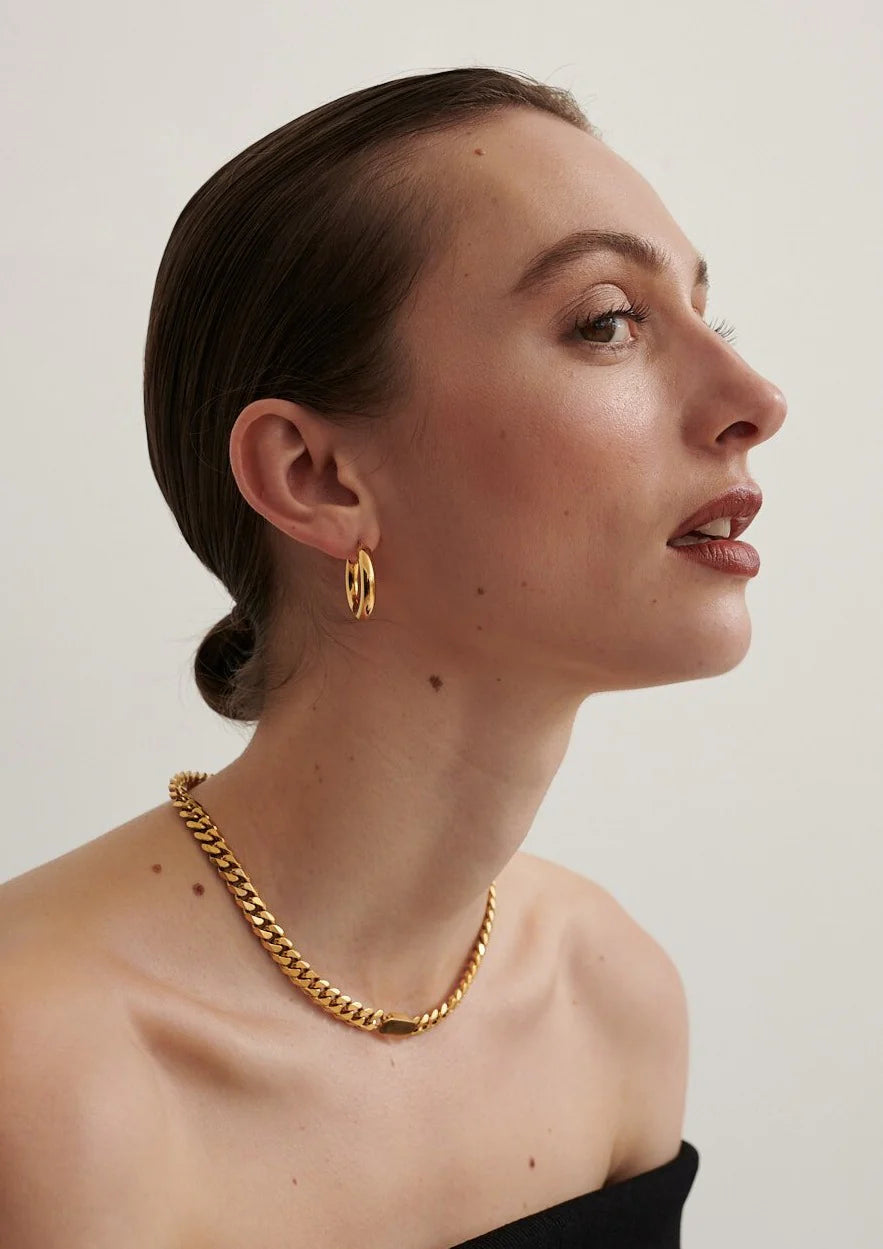 classic thick hoops in gold