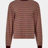 Stripe Slouch L/S Top in Plum