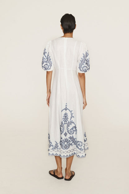 Hazel Embroidered Midi Dress