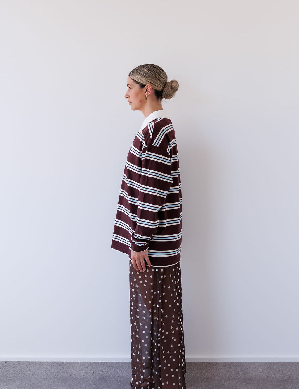 Winnie Polo in Chocolate Stripe Mabel