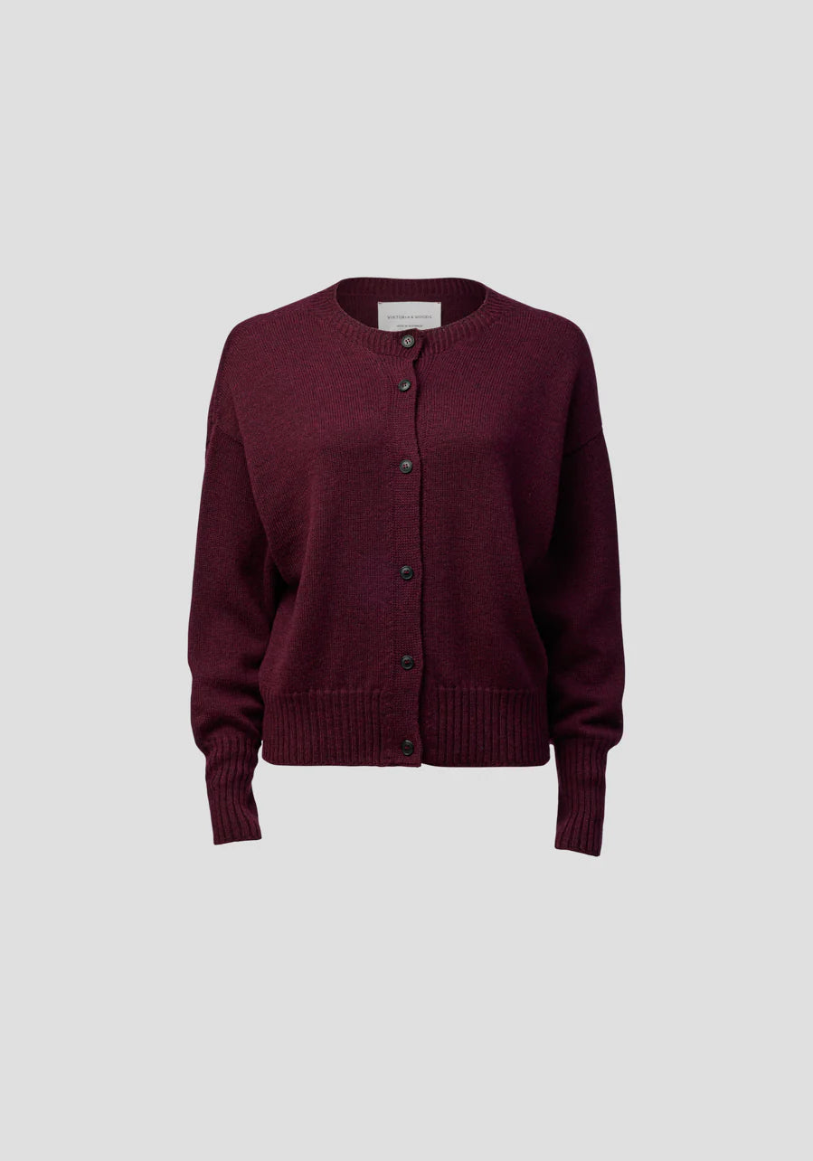 Hart Merino Cardigan in Burgundy Viktoria + Woods