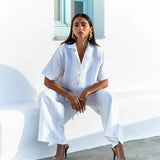 Collared S/Sleeve Shirt in White