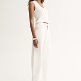 Chelsea Barrel Leg Jean in Ivory