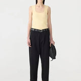 Low Scooped Rib Tank in Yellow Bassike