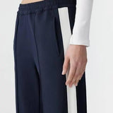 Twill Stripe Detail Pant in Ink and White