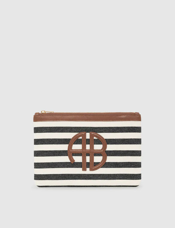 Lili Pouch In Black/Tan Stripe ANINE BING