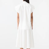 Crushed Cotton Sleeveless Shirt in White
