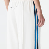 Double Stripe Wide Leg Pant in  White