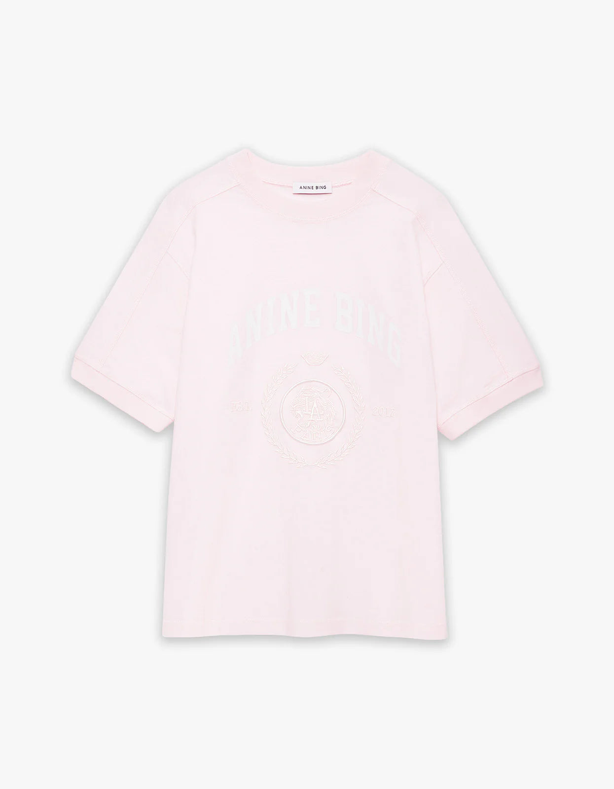 Jaylin Collegiate Tee in Powder Pink Anine Bing