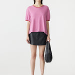 Layered Neck T-Shirt in Boysenberry/Red BASSIKE