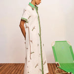 Wanda Embroidered Shirt Dress in Ivory Alemais