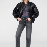 Johnny Cropped Tee in Washed Black