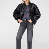 Johnny Cropped Tee in Washed Black