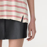 Stripe Boyfriend T-Shirt in Red