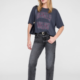 Johnny Cropped Tee in Washed Black