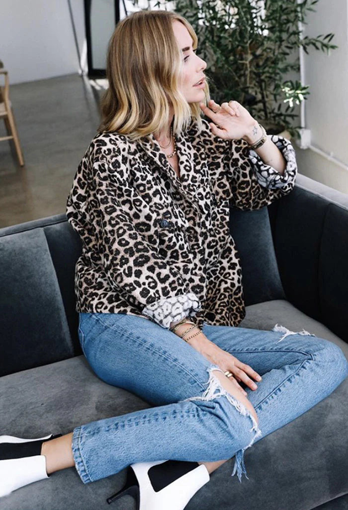 Flynn Jacket in Leopard Anine Bing