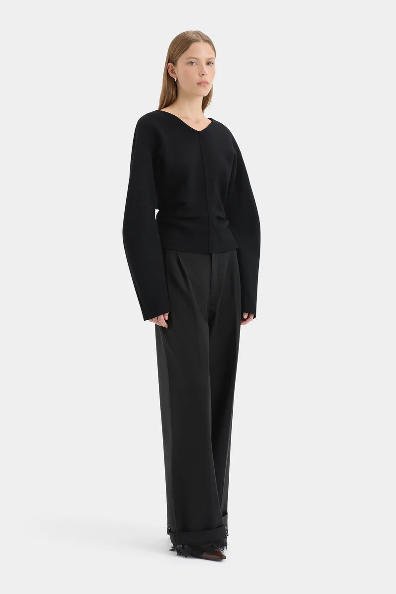 Ayana Merino Sweater in Black Sir.