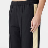 Twill Stripe Detail Pant Black/Yellow BASSIKE
