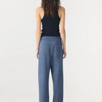 Wide leg double jersey pant in Midnight Blue Bassike