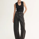 Chelsea Barrel Leg Jean in Black Elka Collective