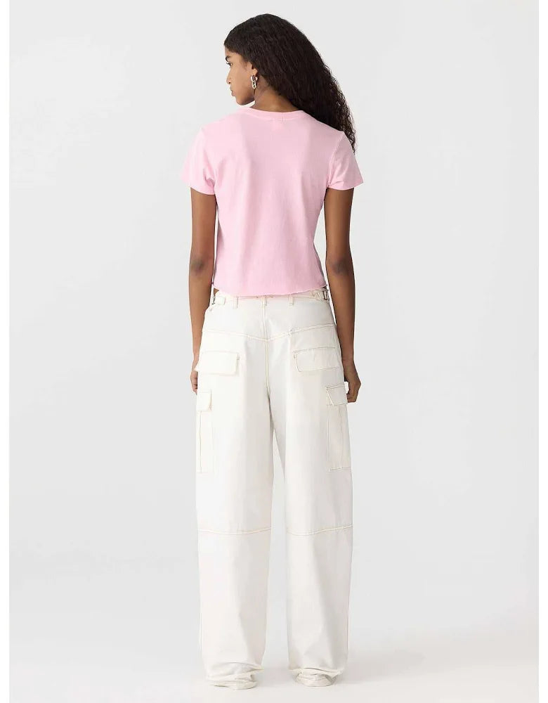 Raw Edge Baby Tee in Pink Bassike