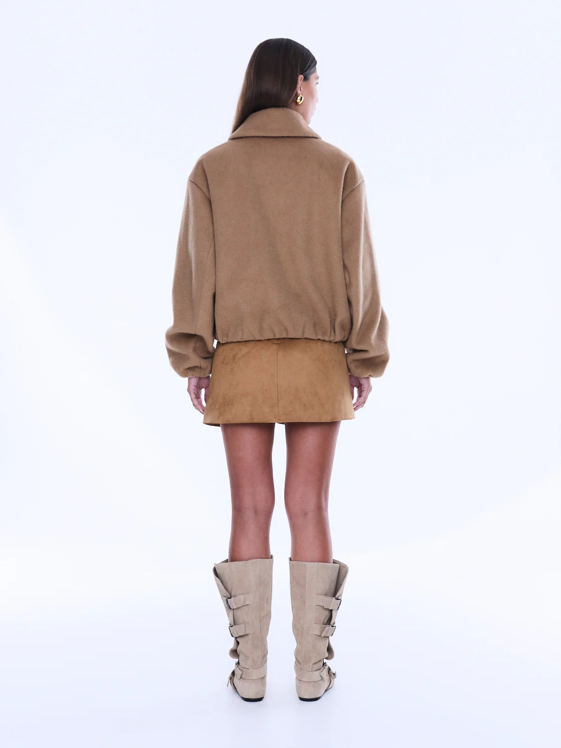 Maeve Wool Blend Bomber in Sand (Copy) Ena Pelly