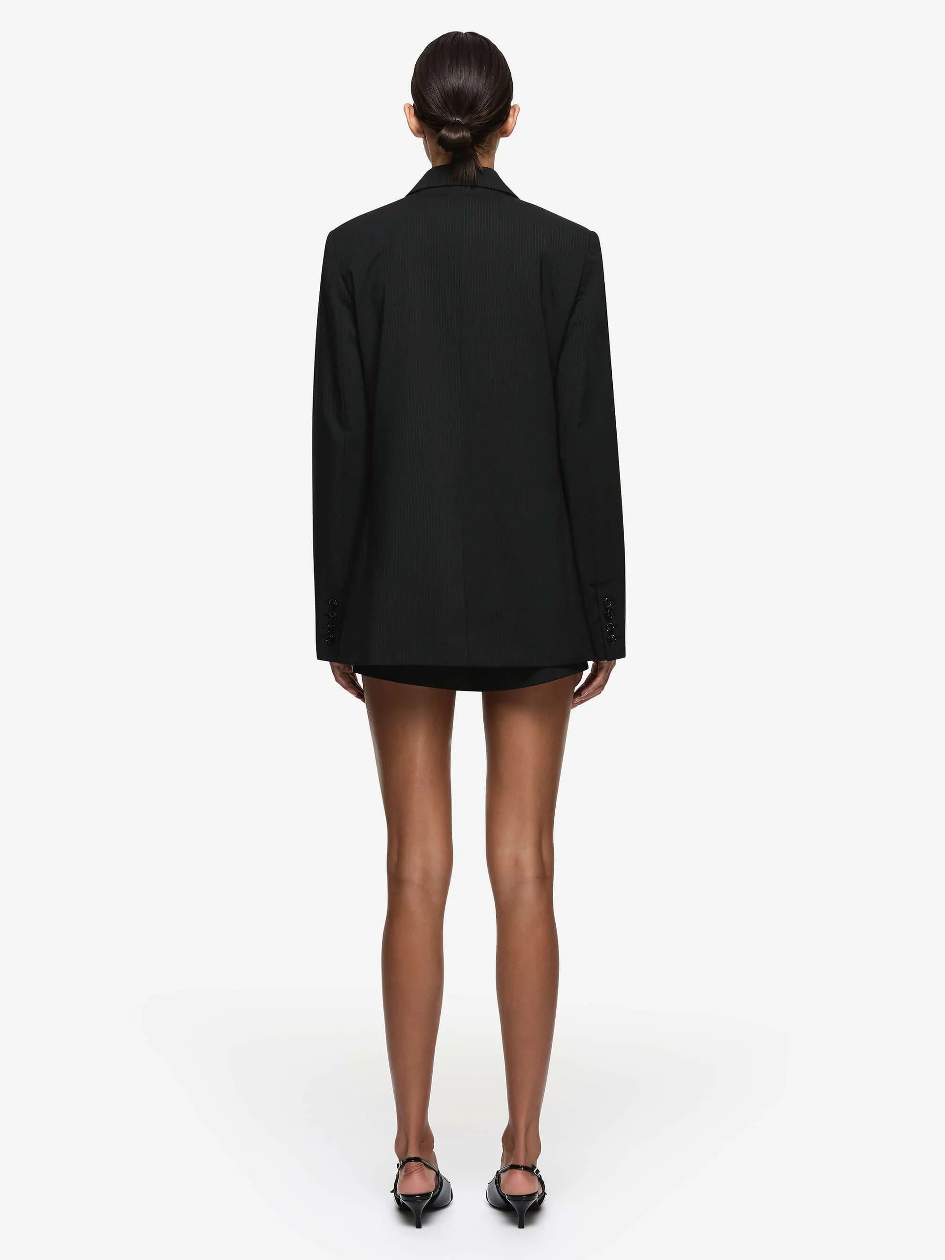 Marcelli Blazer in Black and White Pinkstripe Bec and Bridge