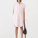 Crushed Cotton Sleeveless Dress in Pink Bassike