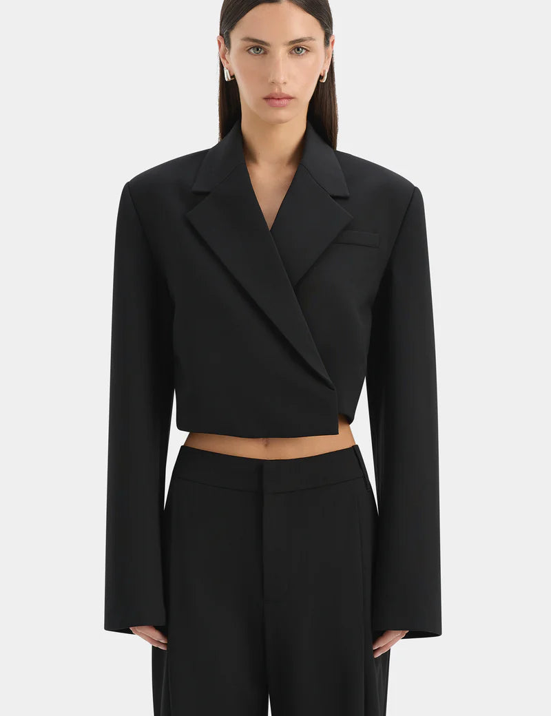 Rivoli Cropped Blazer in Black Sir.