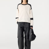 Long Sleeve Slouch Panelled T-Shirt