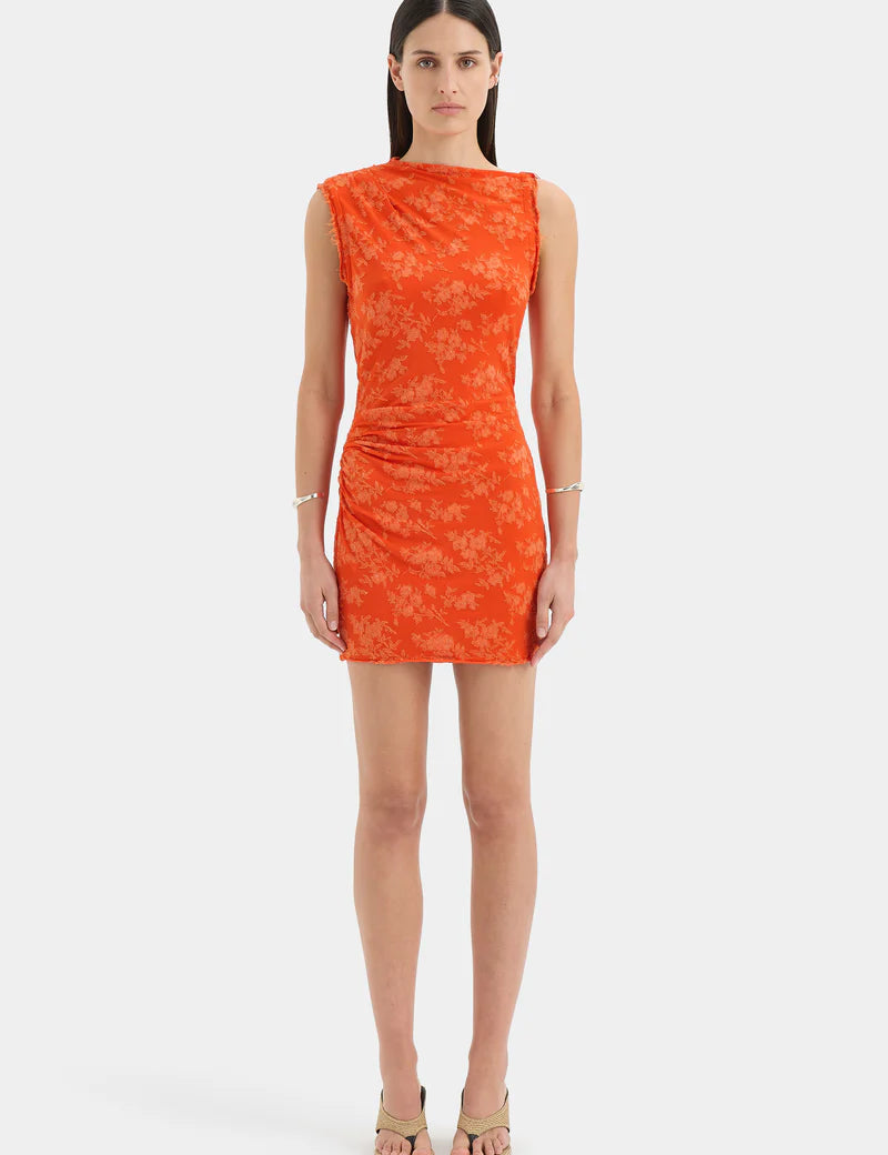 Blanca Mini Dress in Tangerine Sir.