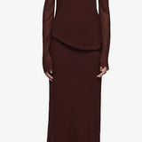 Amanda Long Sleeve Maxi Dress in Raisin