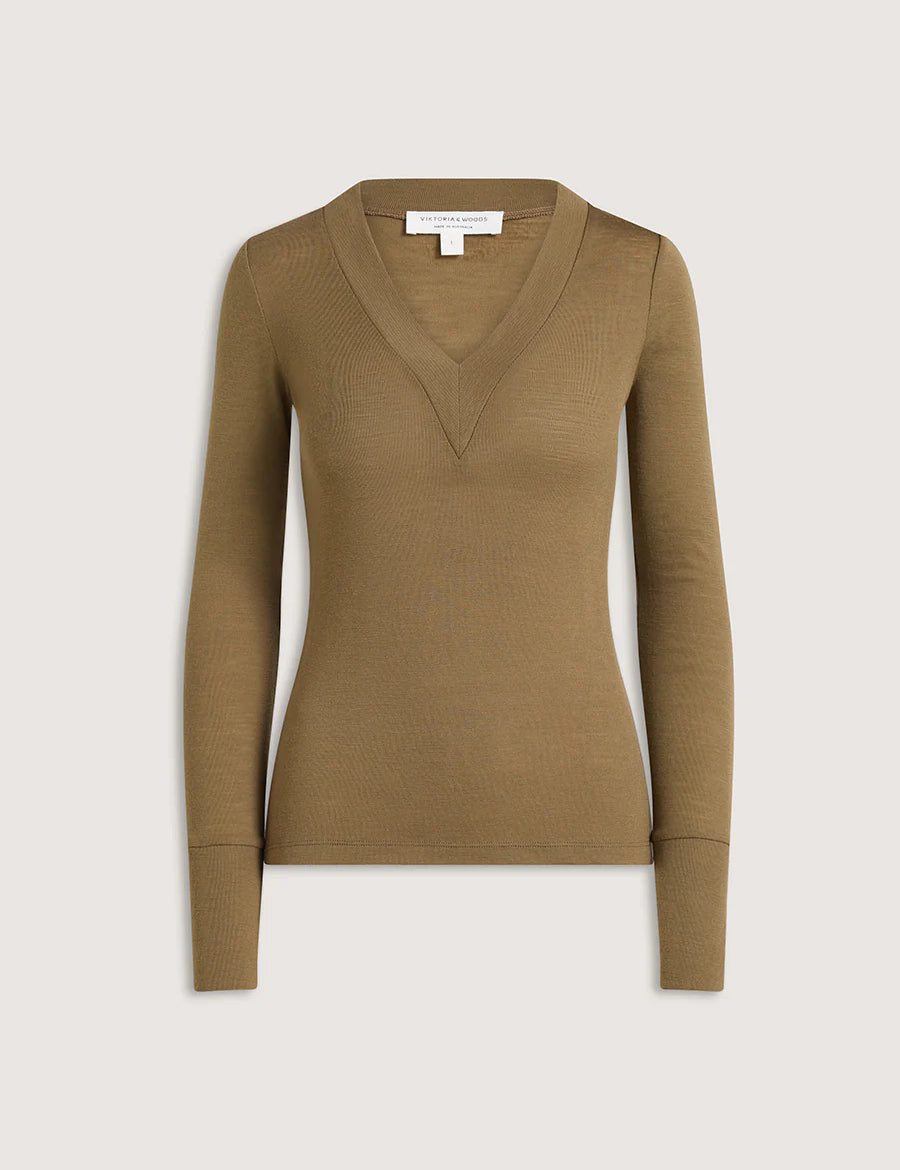 Lotus Top in Khaki Viktoria + Woods
