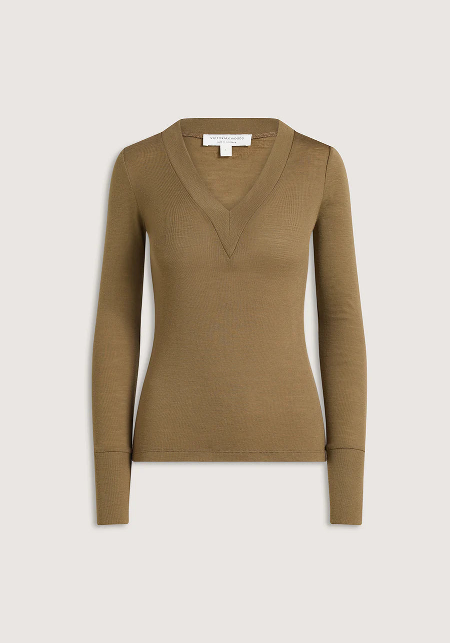 Lotus Top in Khaki Viktoria + Woods