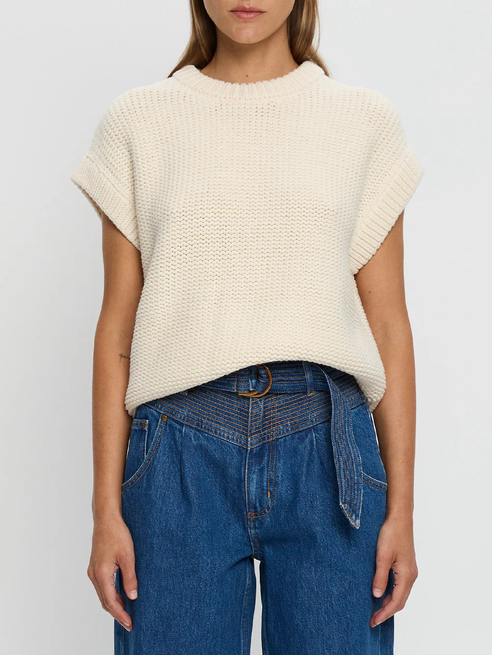 Olessia Knit Sweater in Cream