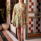 Orange Blossom Spliced Mini Dress