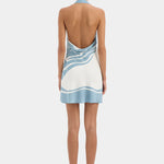 Lilou Halter Mini Dress in Liora Blue Sir.