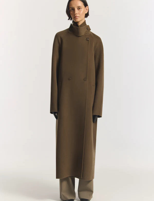 Hemingway Wool Coat in Khaki Viktoria + Woods