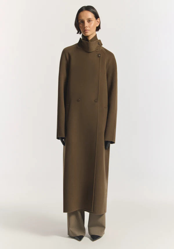 Hemingway Wool Coat in Khaki Viktoria + Woods