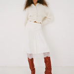 Ingrid Lace Midi Skirt in Ivory Sir.