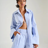 Tailored Short In Blue Stripe